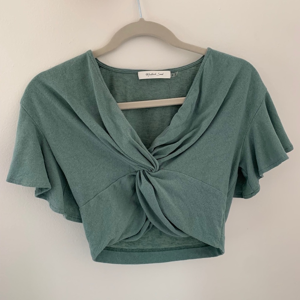 mustard seed green crossover top